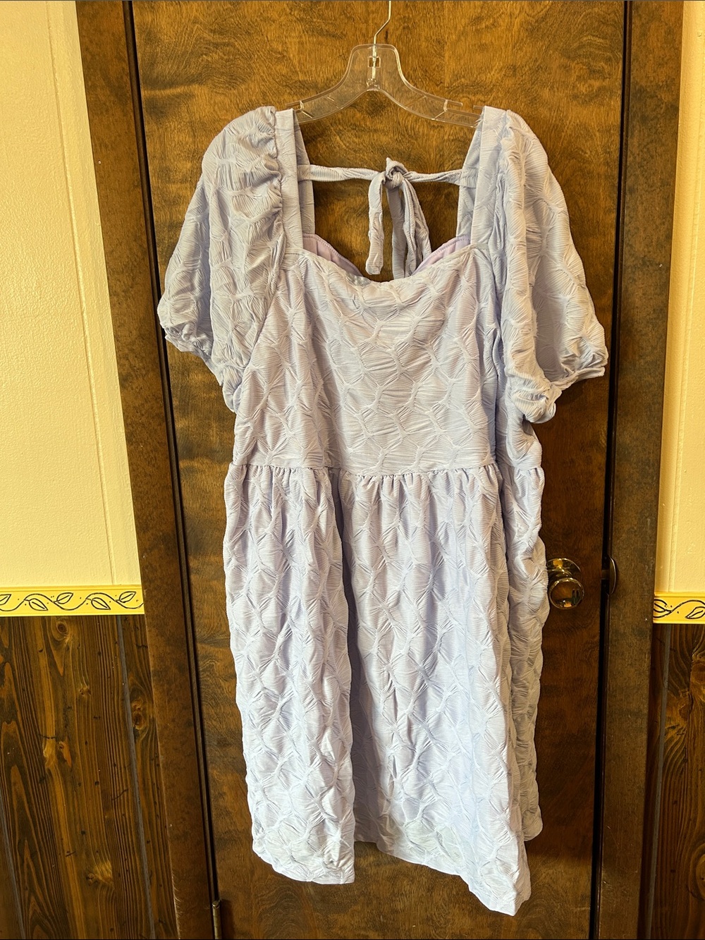 NWT Hayden Los Angeles LilacTextured dress with Back Tie 1X